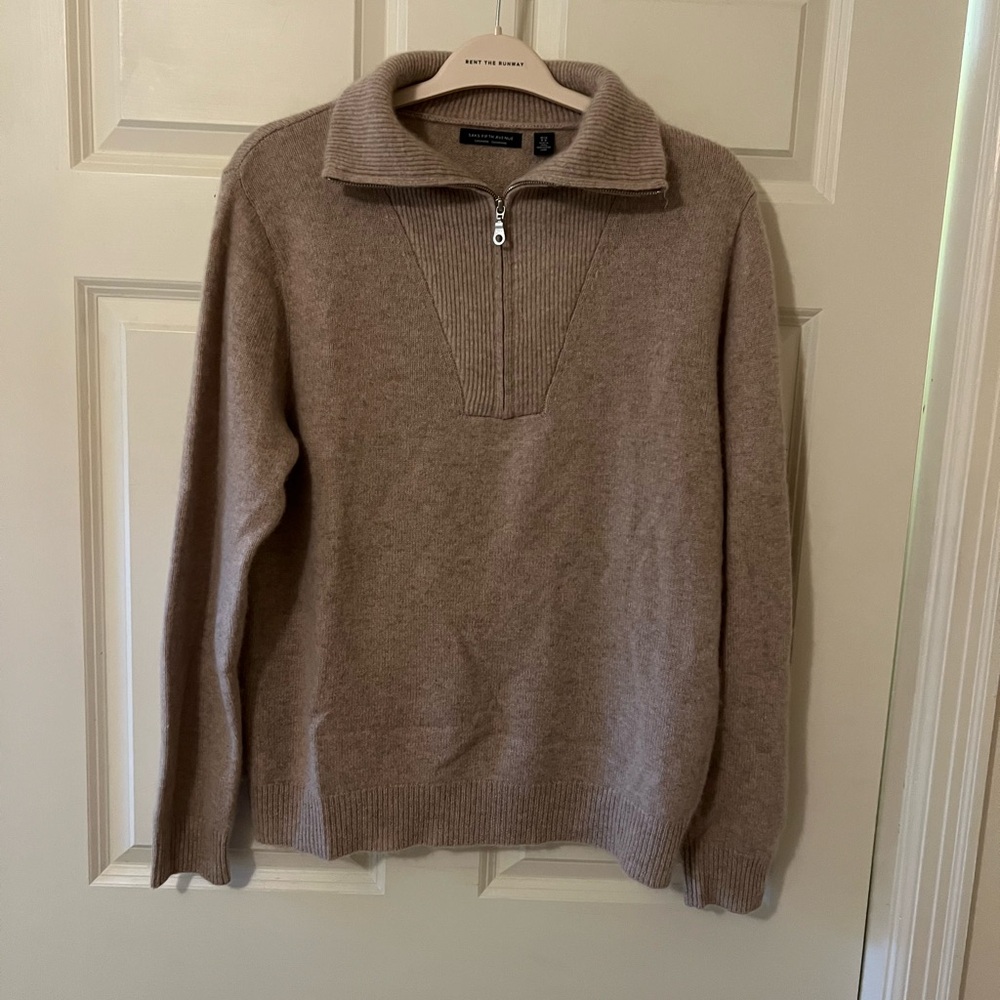 Saks Fifth Avenue COLLECTION Modern Rib-Knit Wool Half-Zip Sweater